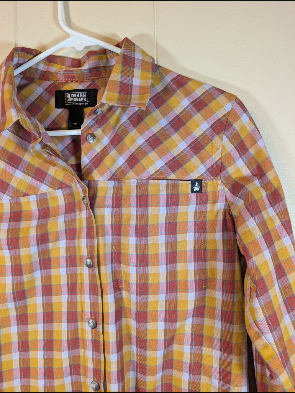 Alaskan Hardgear Duluth Trading Plaid Shirt Womens XS Button Up Outdoor Hiking